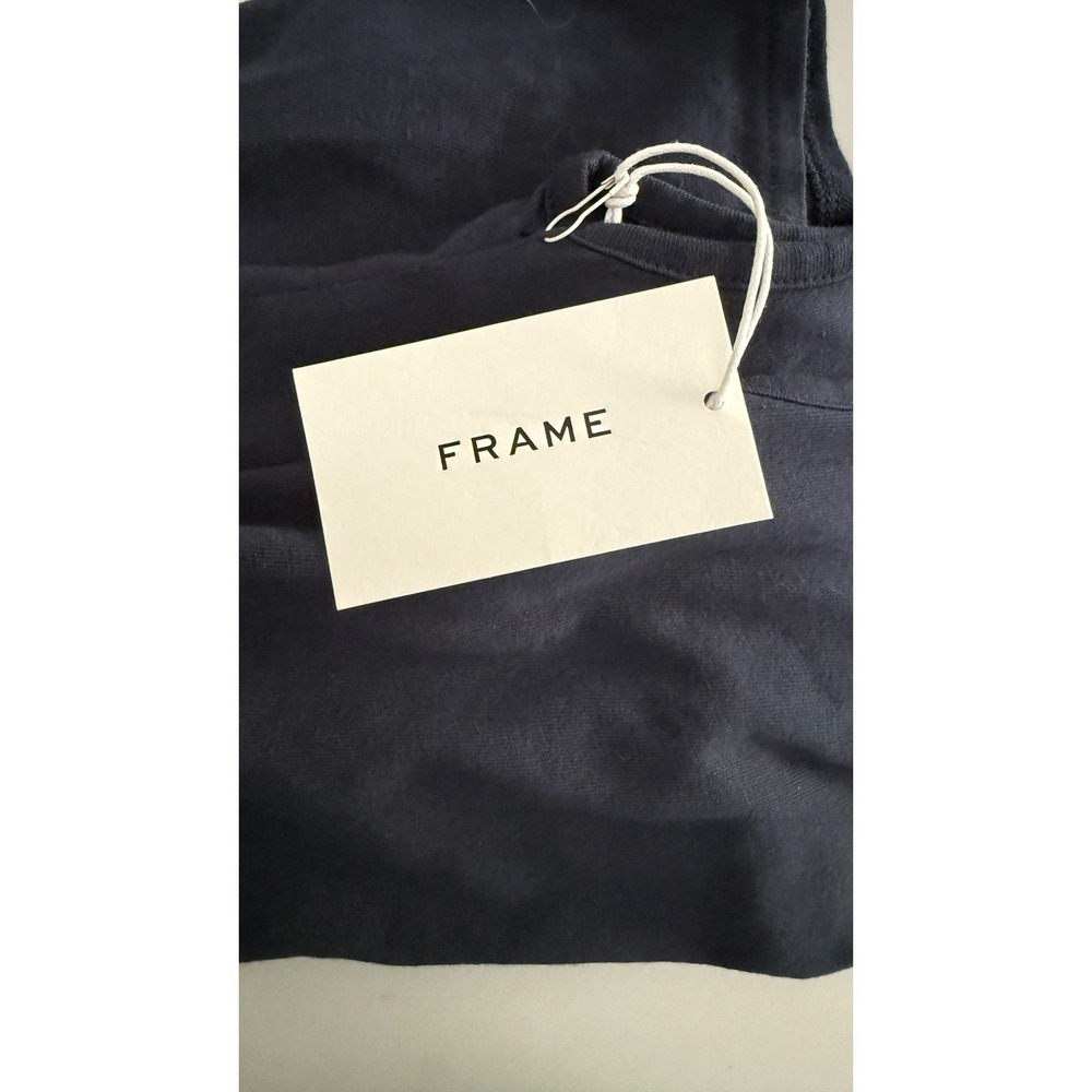 FRAME Dark Blue Sleeveless Crew Neck Maxi Dress Navy Size Medium NWT - Picture 5 of 13
